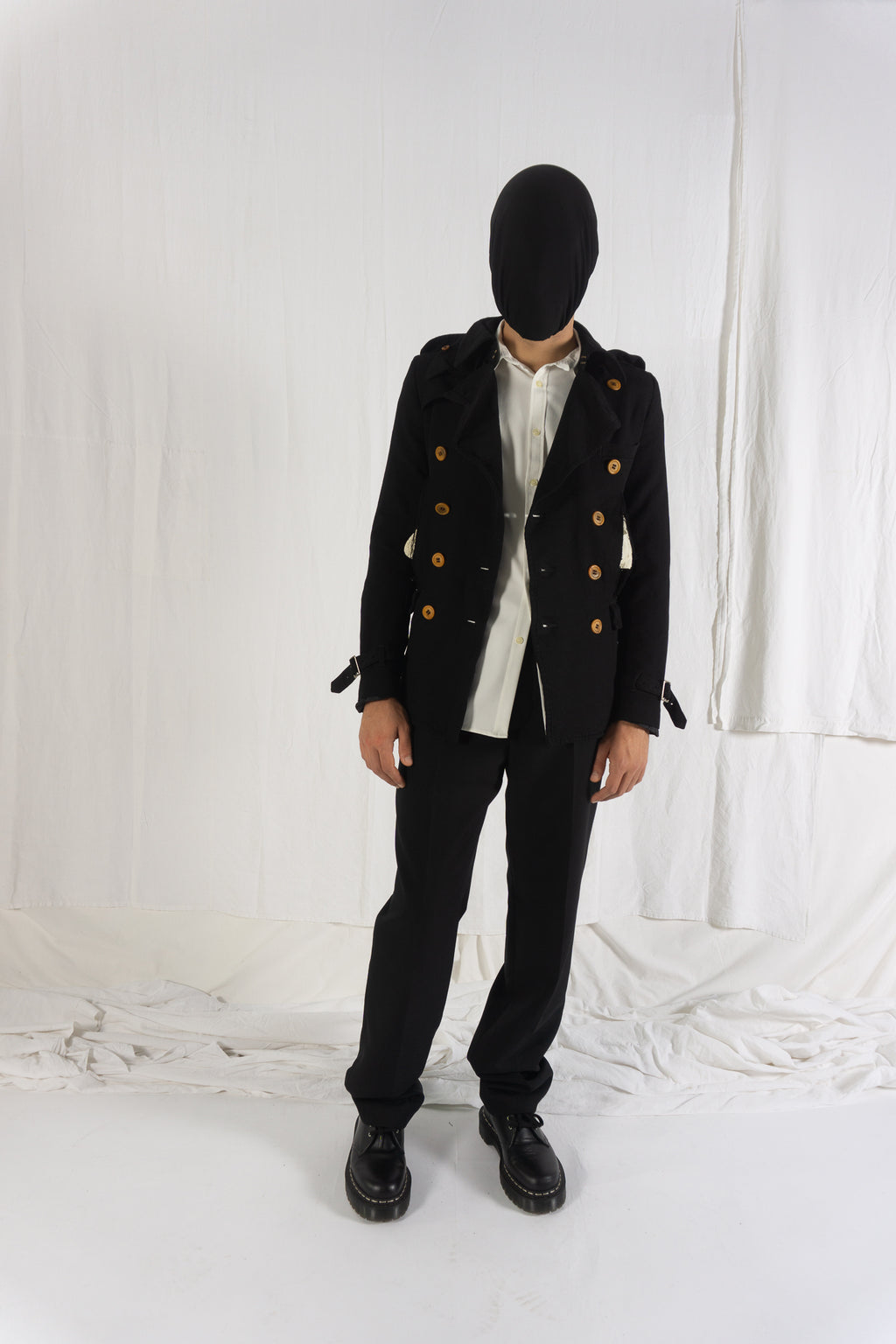 Comme des Garçons Homme Plus SS12 destroyed pockets jacket – collar detail | Recente Studio