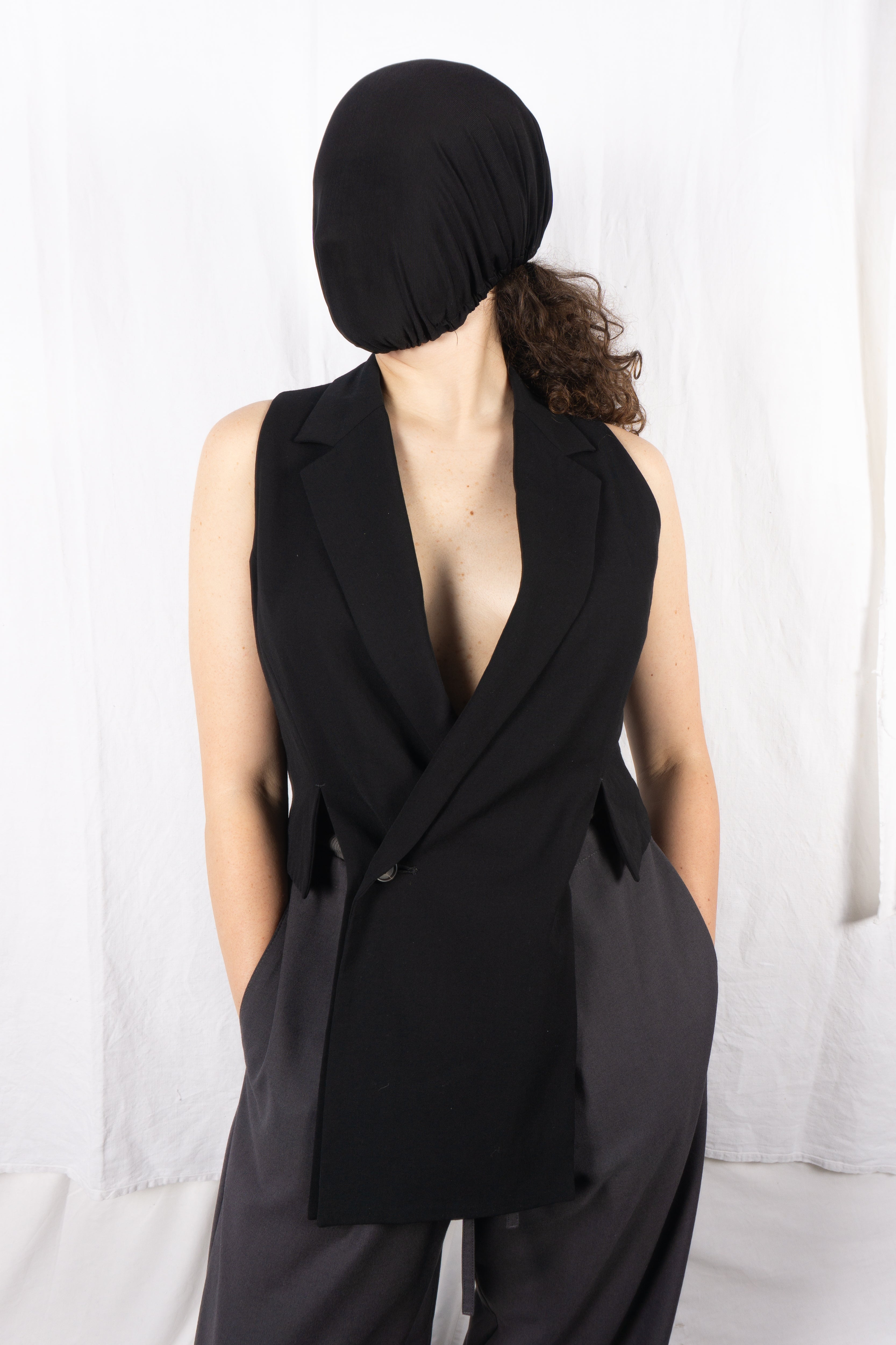 Y's Yohji Yamamoto S/S 2015 asymmetrical gilet – front view | Recente Studio