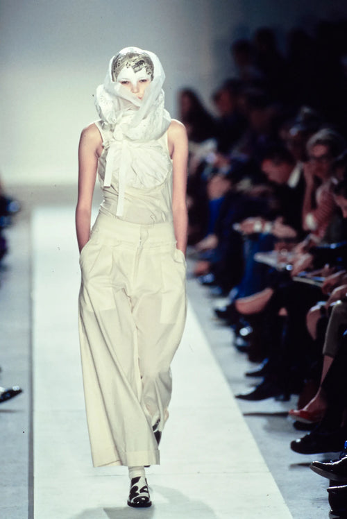 Comme des Garçons SS02 deconstructed wide pants – styled view | Recente Studio