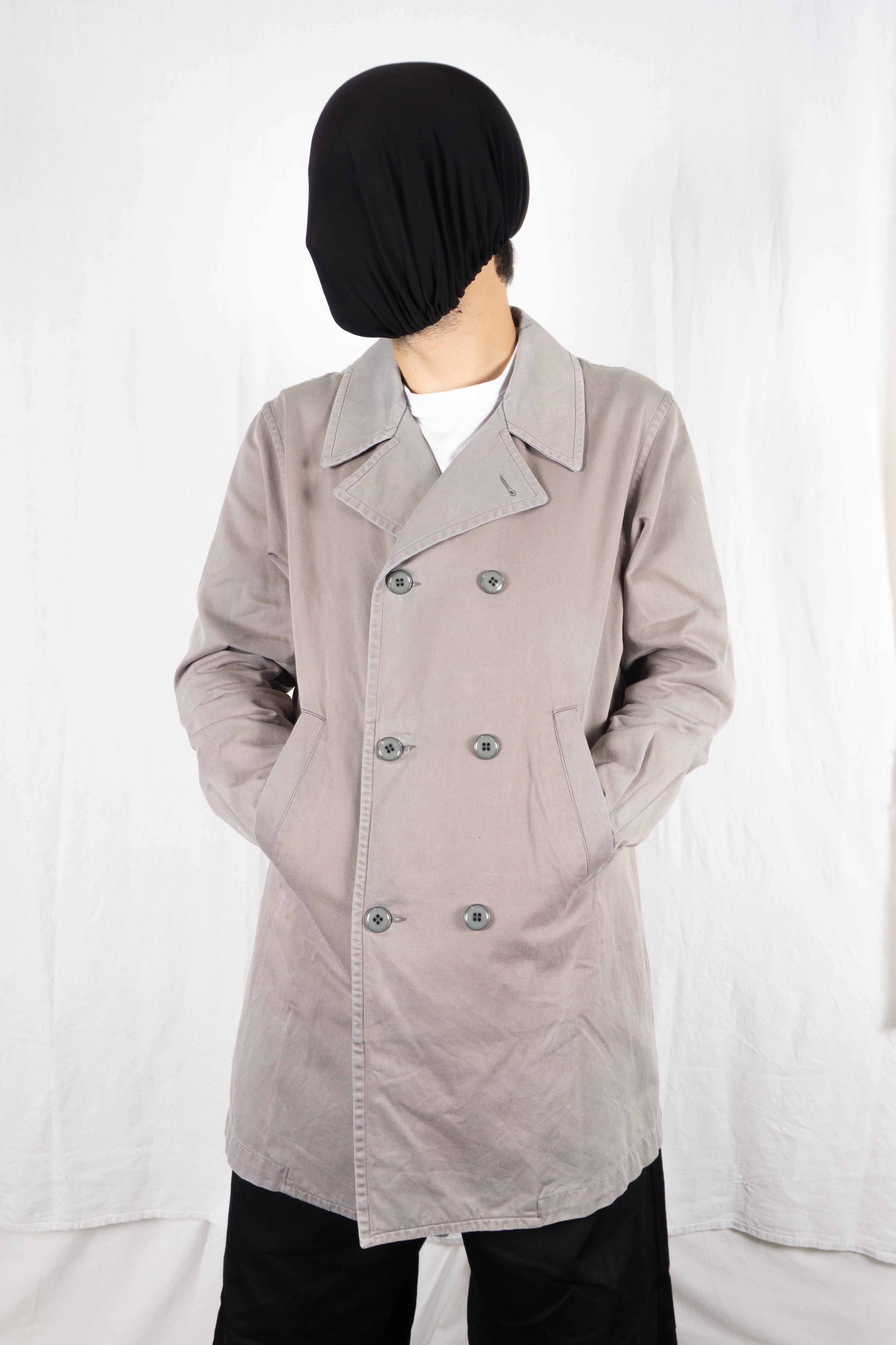 Comme des Garçons SHIRT 2000s double-breasted trench coat – front view | Recente Studio