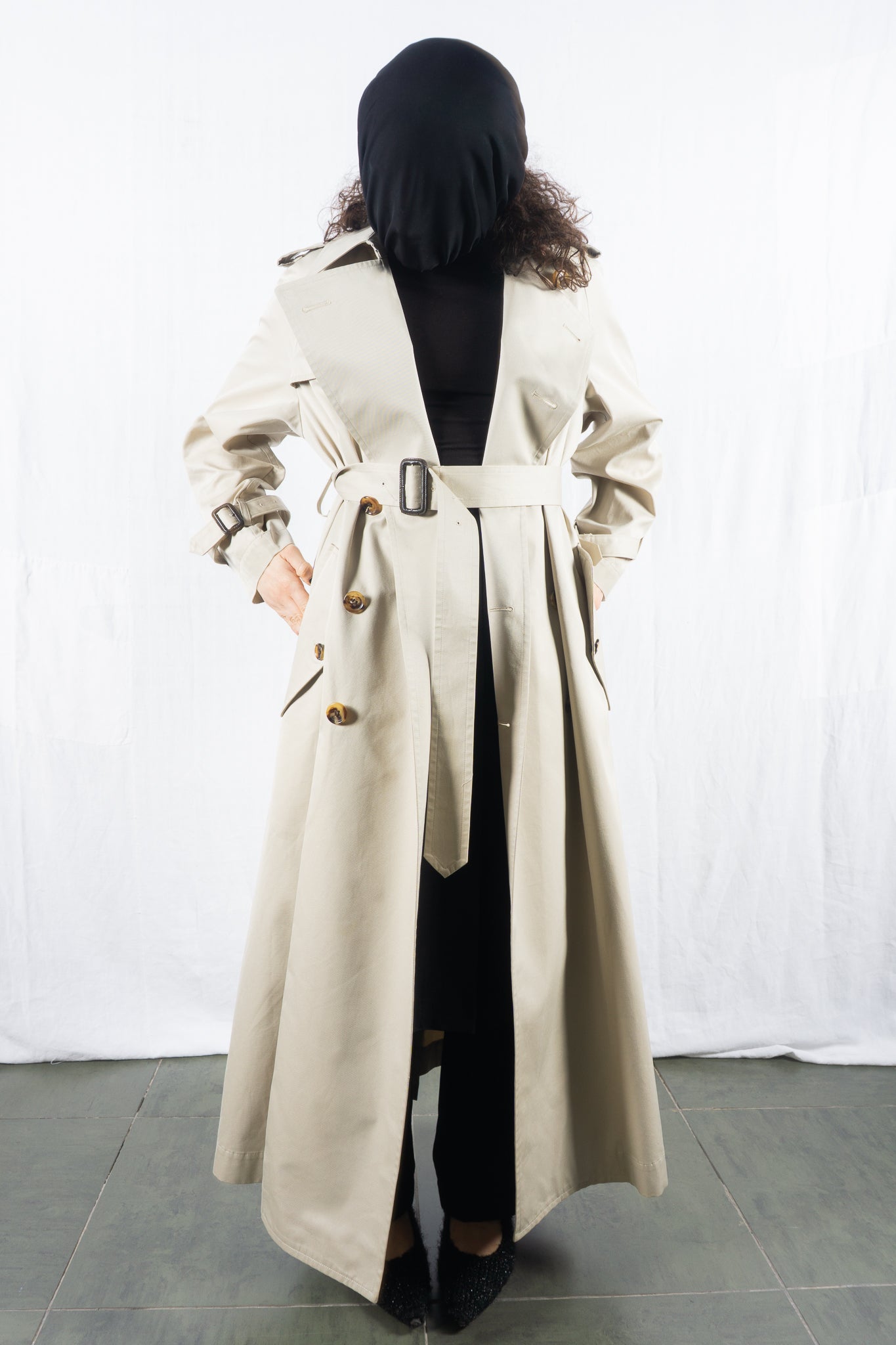 tricot Comme des Garçons X 10 Corso Como AW02 oversized trench coat – side view | Recente Studio