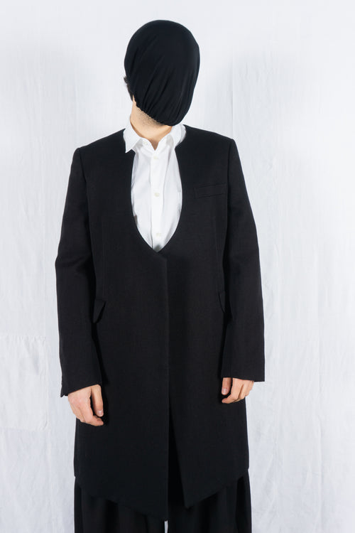 Comme des Garçons Homme Plus A/W 2022 collarless coat – front view | Recente Studio