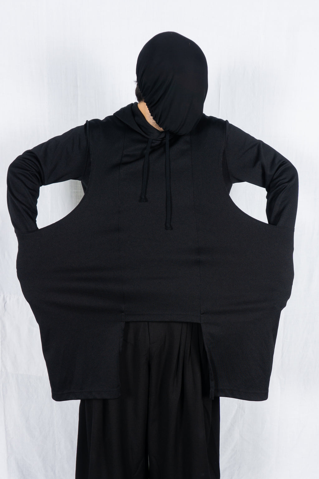 Comme des Garçons Homme Plus A/W 2021 asymmetric hoodie – front view | Recente Studio
