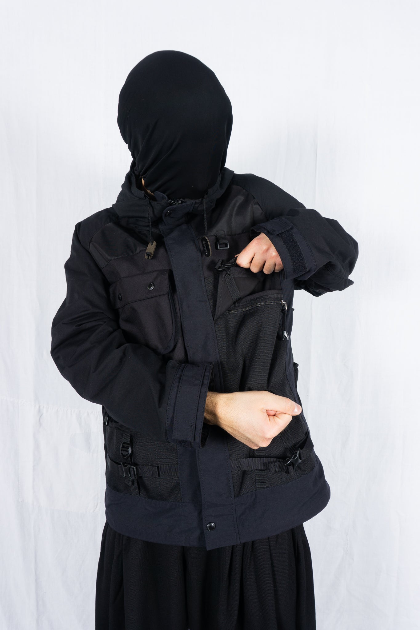 Junya Watanabe Man A/W 2023 hybrid backpack jacket – side view | Recente Studio