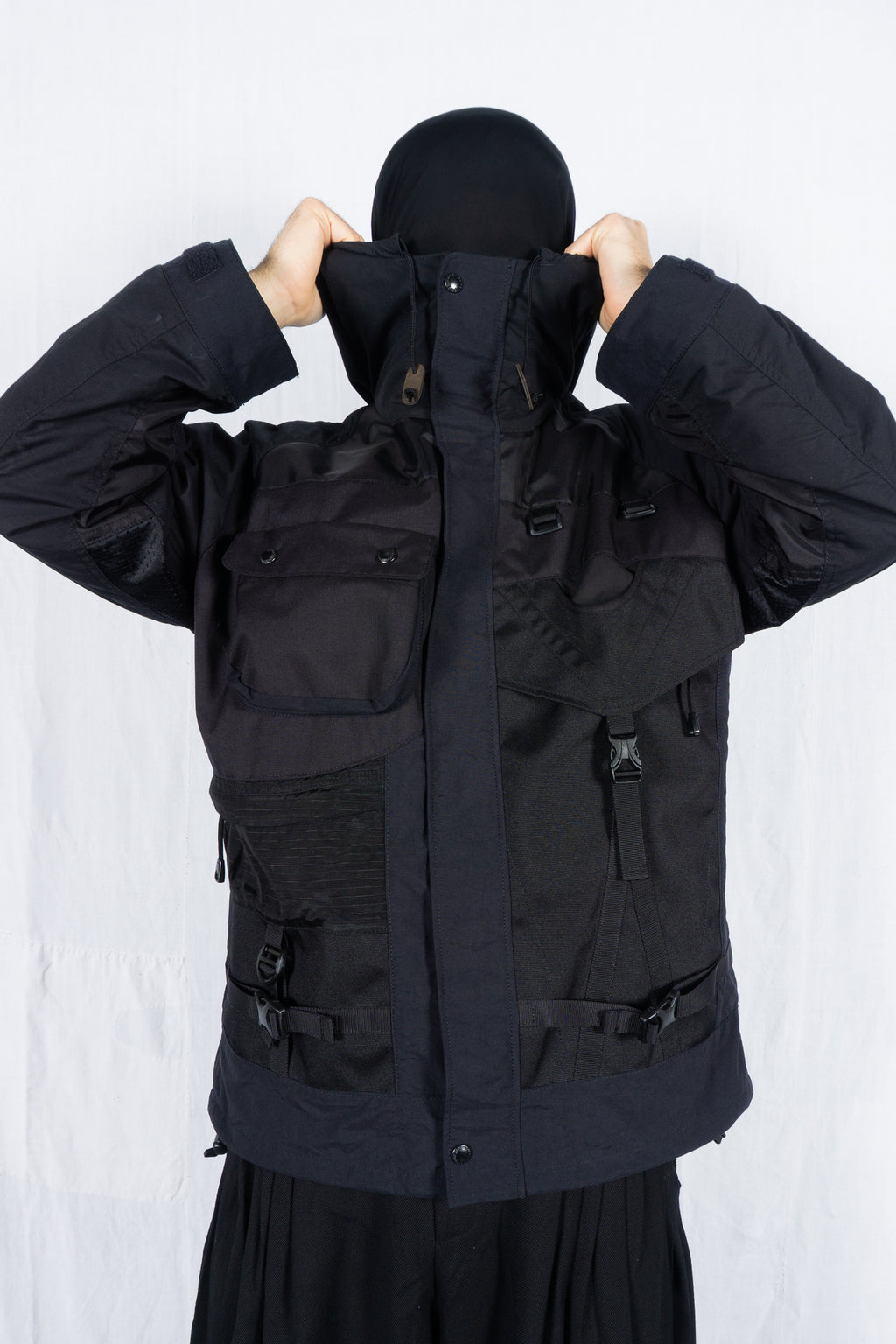 Junya Watanabe Man AW23 hybrid backpack jacket – open front | Recente Studio