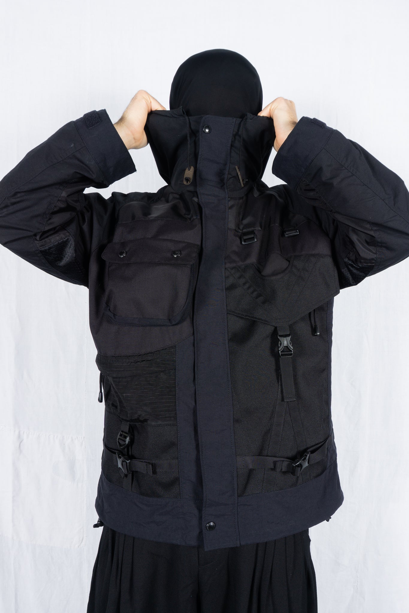 Junya Watanabe Man AW23 hybrid backpack jacket – open front | Recente Studio