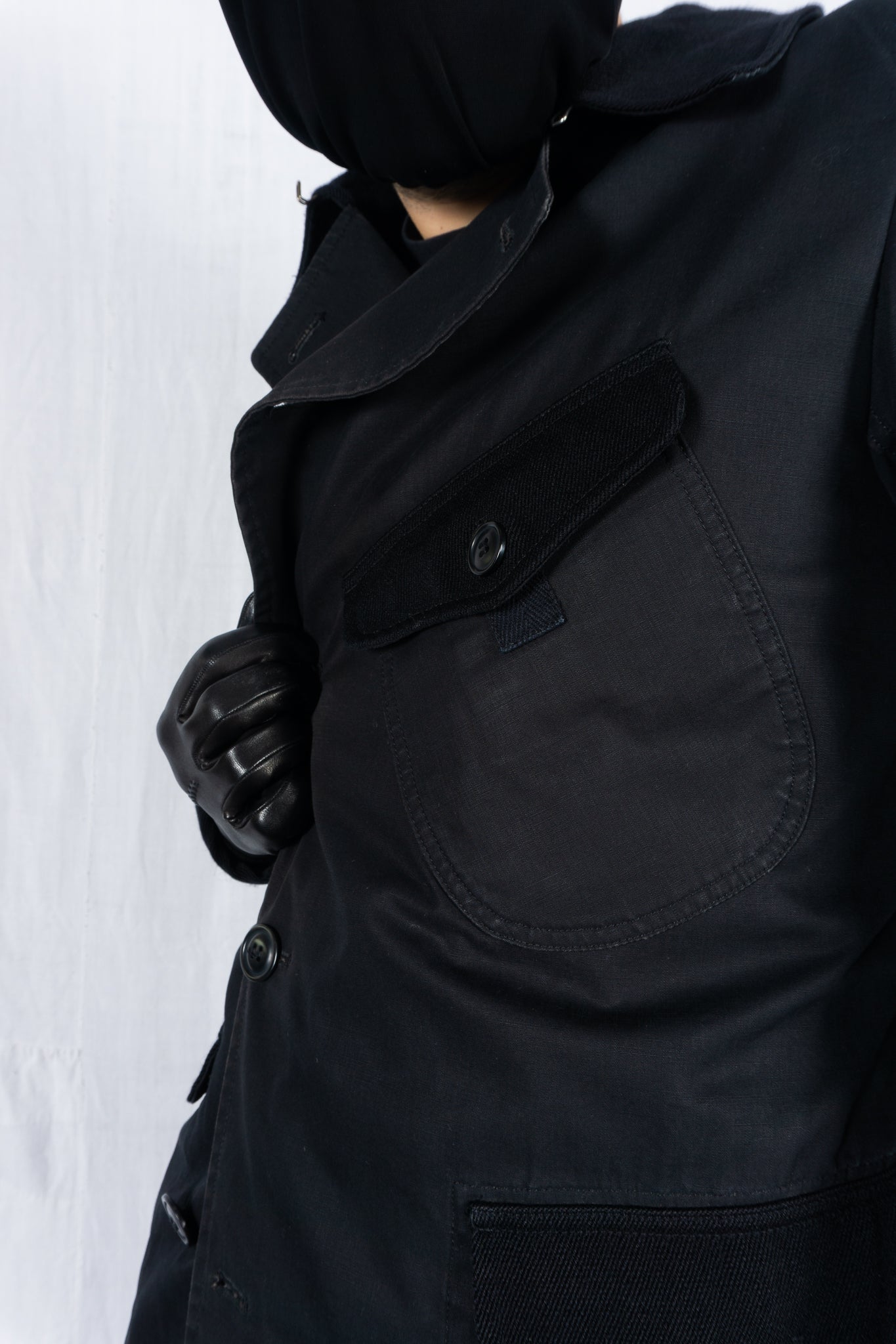 Junya Watanabe Man A/W 2013 asymmetrical trench – open detail | Recente Studio