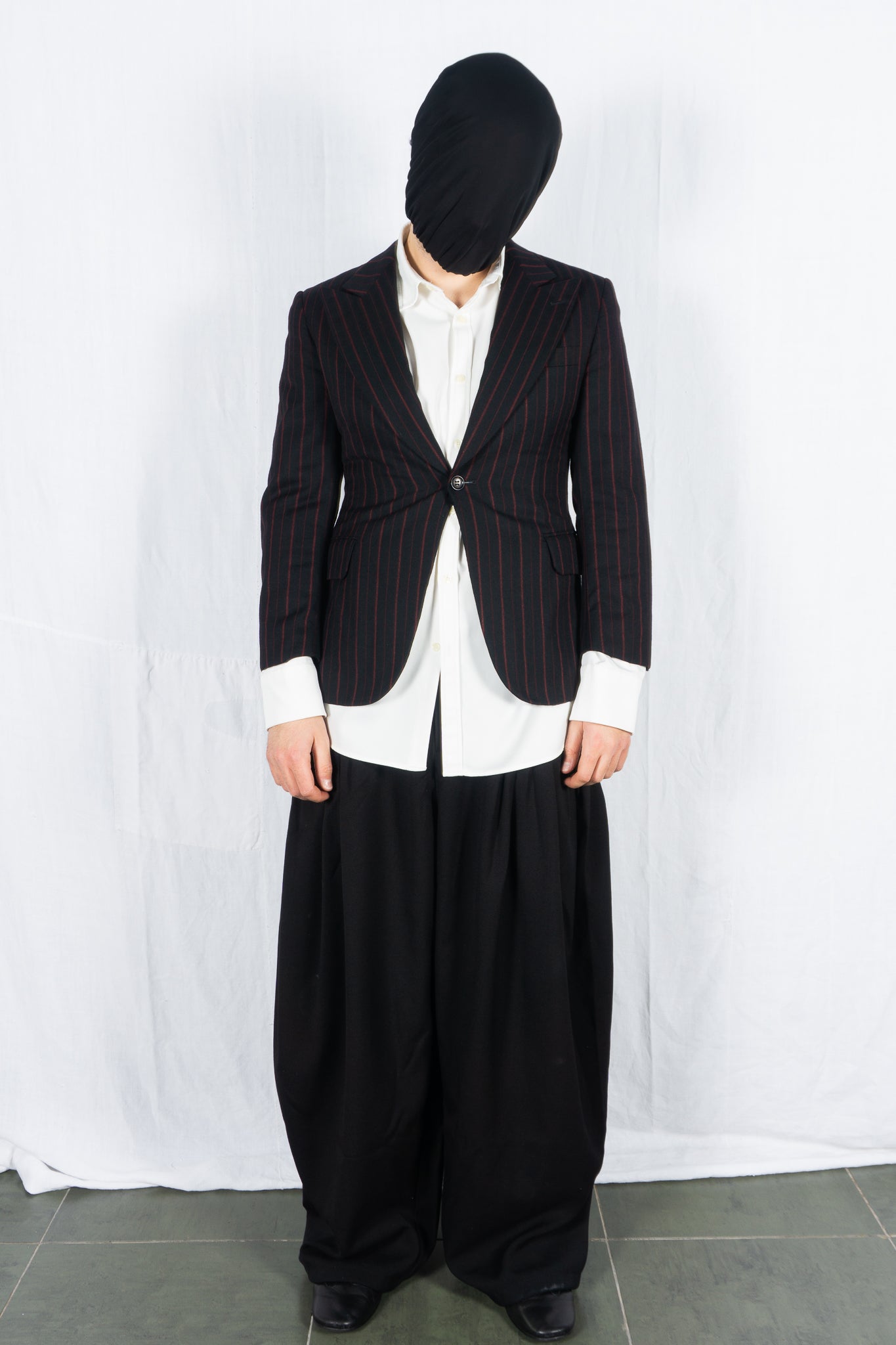 Junya Watanabe Man A/W 2004 red striped jacket – back view | Recente Studio