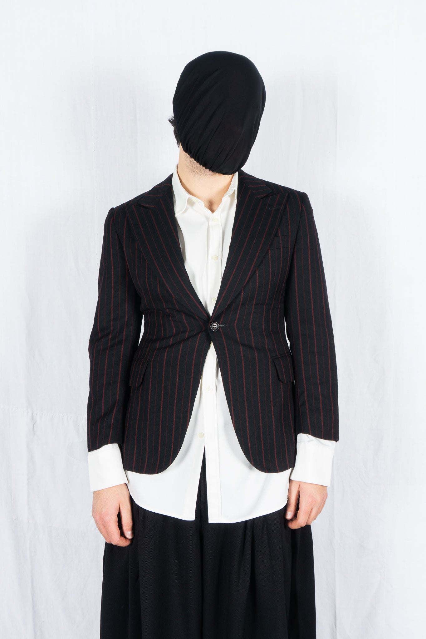 Junya Watanabe Man A/W 2004 red striped jacket – front view | Recente Studio
