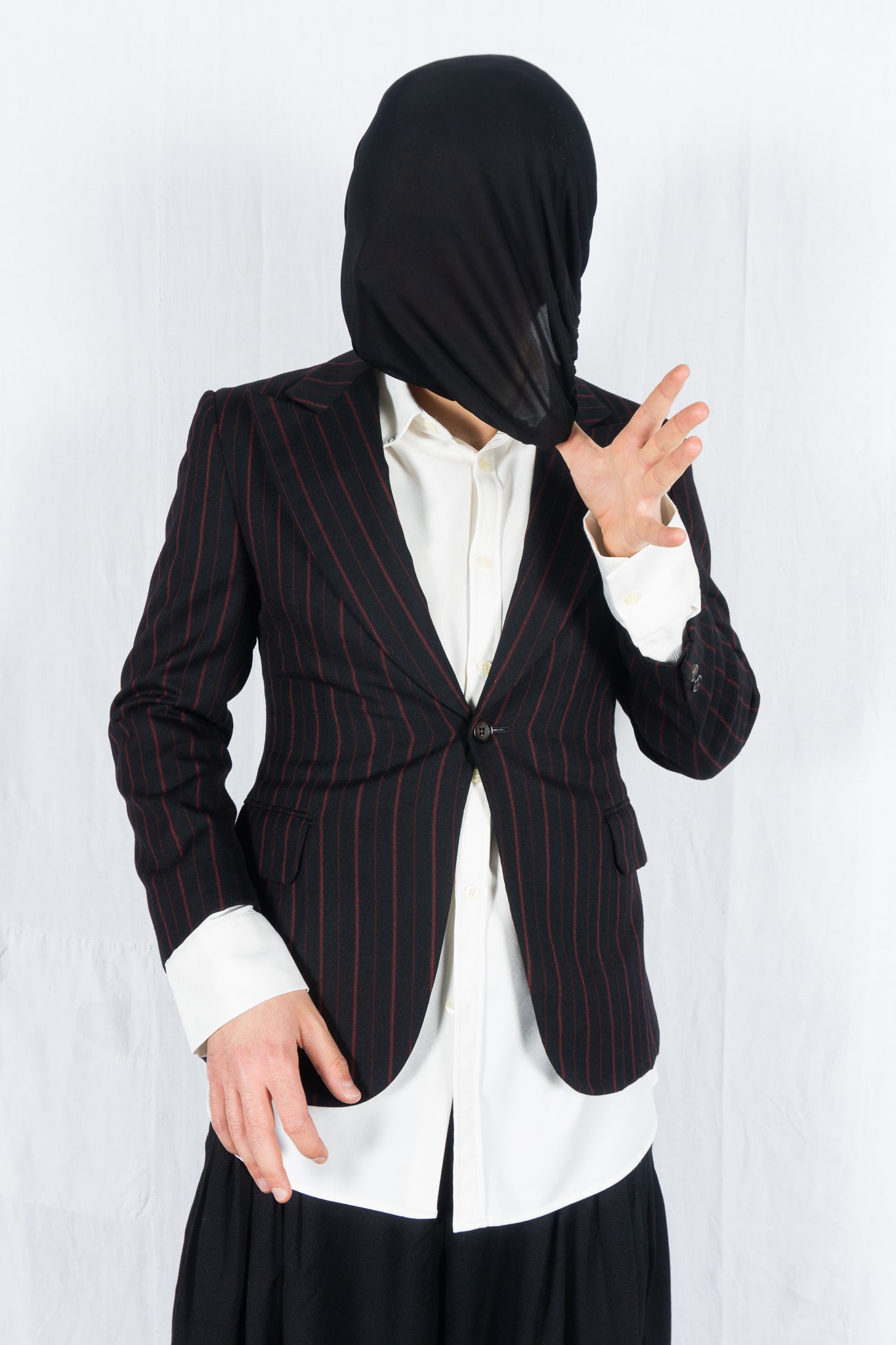 Junya Watanabe Man A/W 2004 red striped jacket – side view | Recente Studio