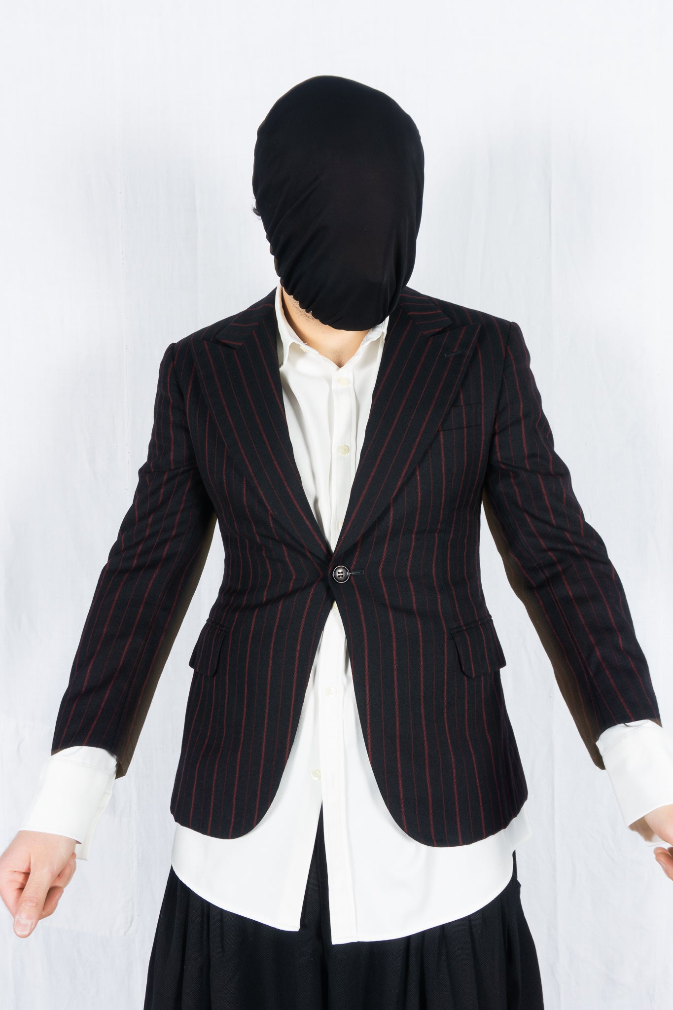 Junya Watanabe Man A/W 2004 red striped jacket – stripe detail | Recente Studio