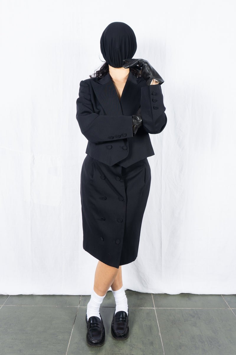 I.S. Issey Miyake Sport 1980s wool suit – front view | Recente Studio