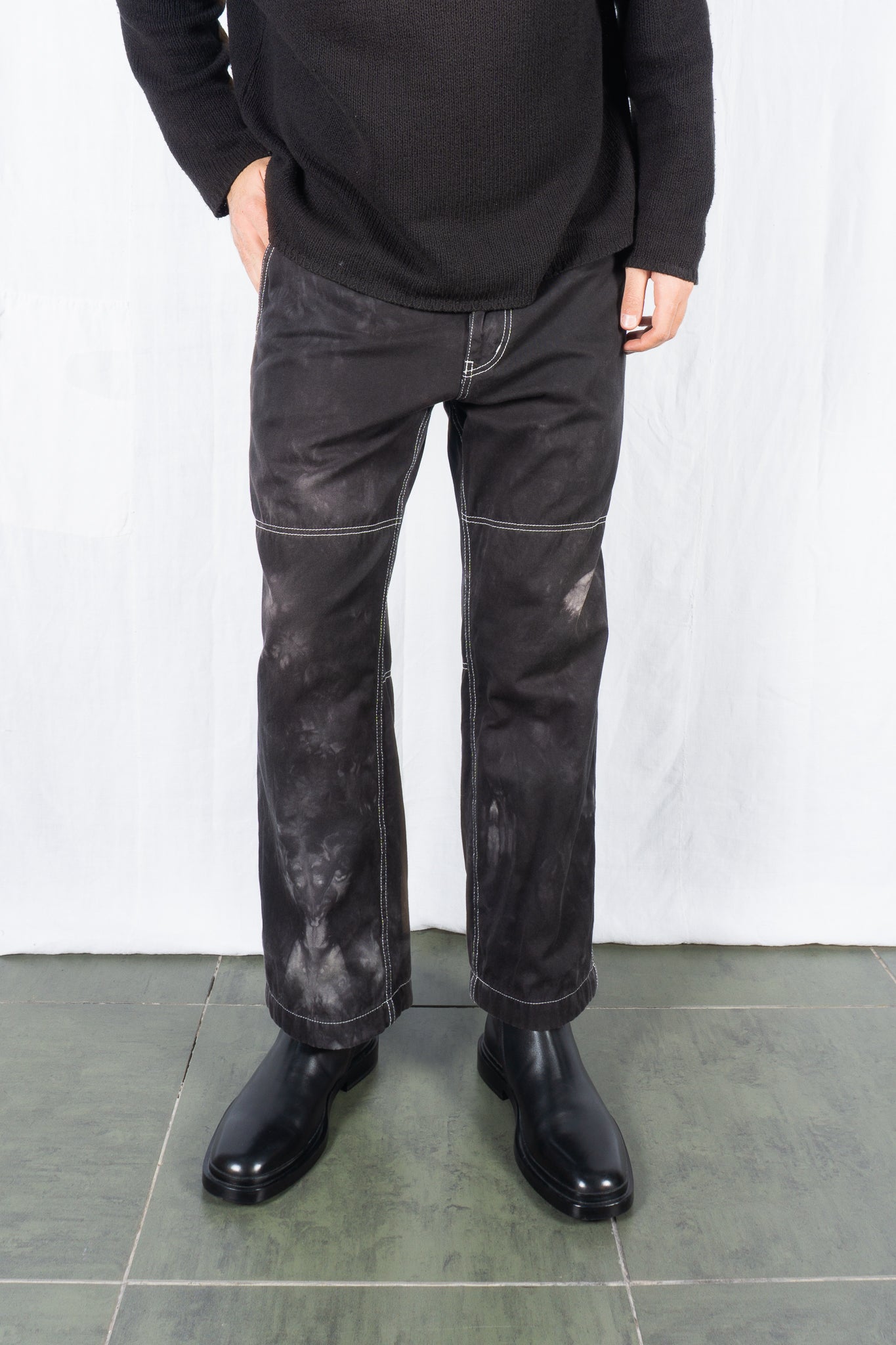 Comme des Garçons Homme 2010s bleached pants – front view | Recente Studio