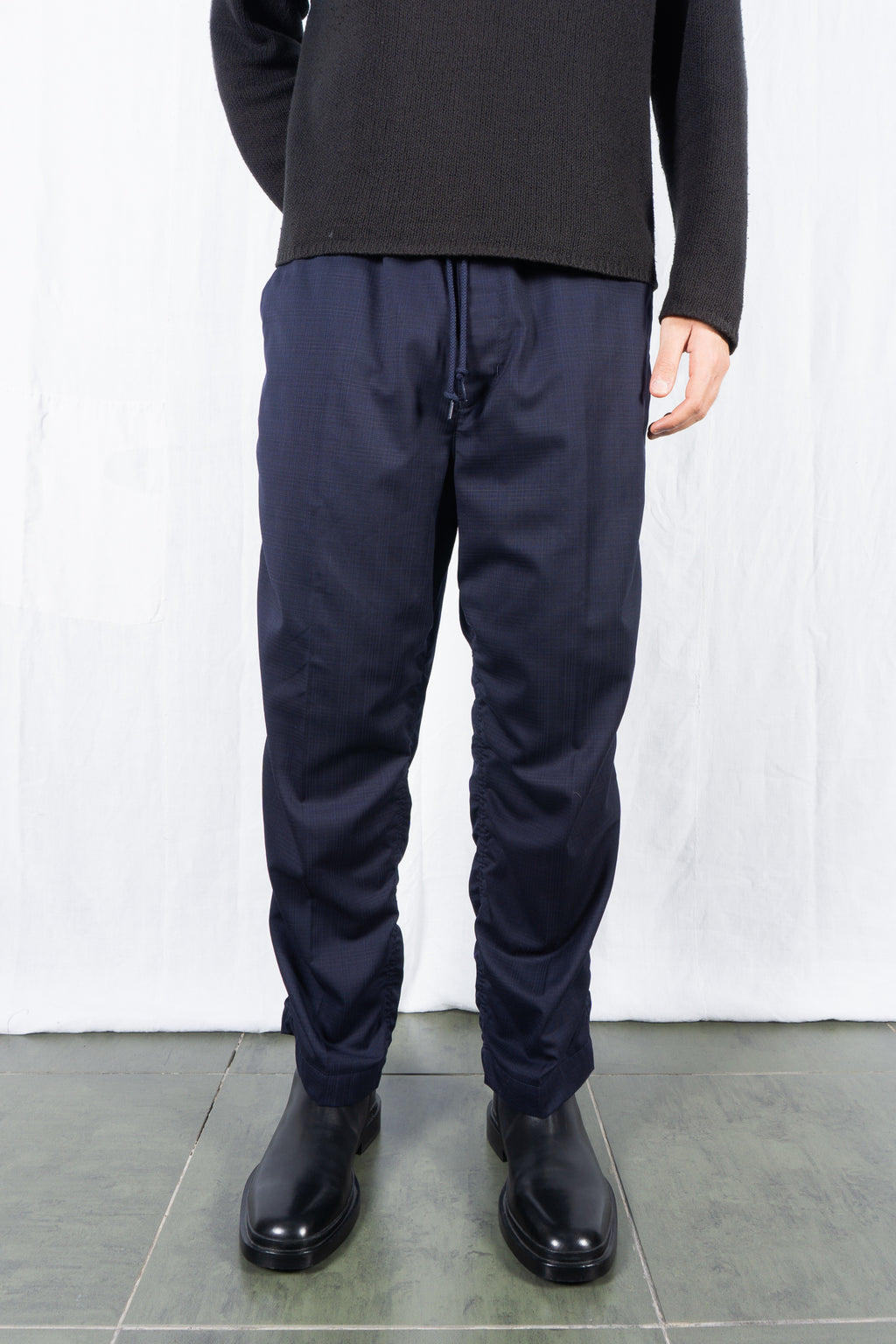 Junya Watanabe Man SS21 classic stretch trousers – side view | Recente Studio