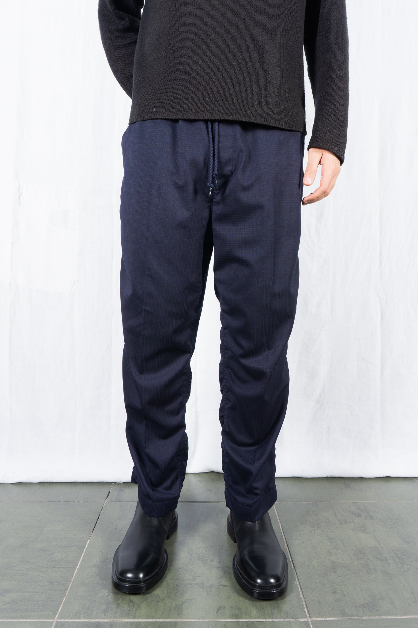 Junya Watanabe Man SS21 classic stretch trousers – side view | Recente Studio