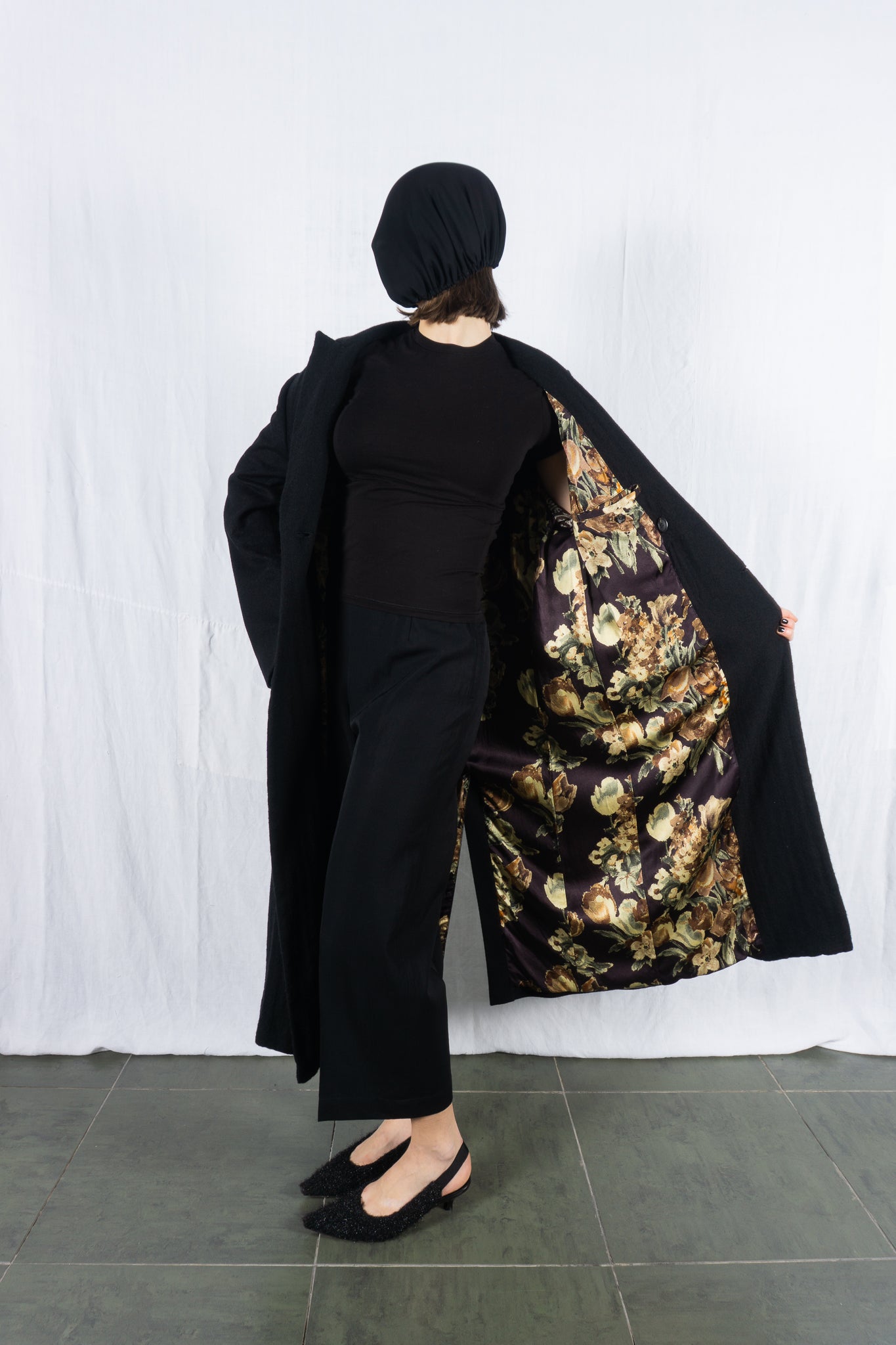 Junya Watanabe A/W 2019 reversible printed coat – side view | Recente Studio