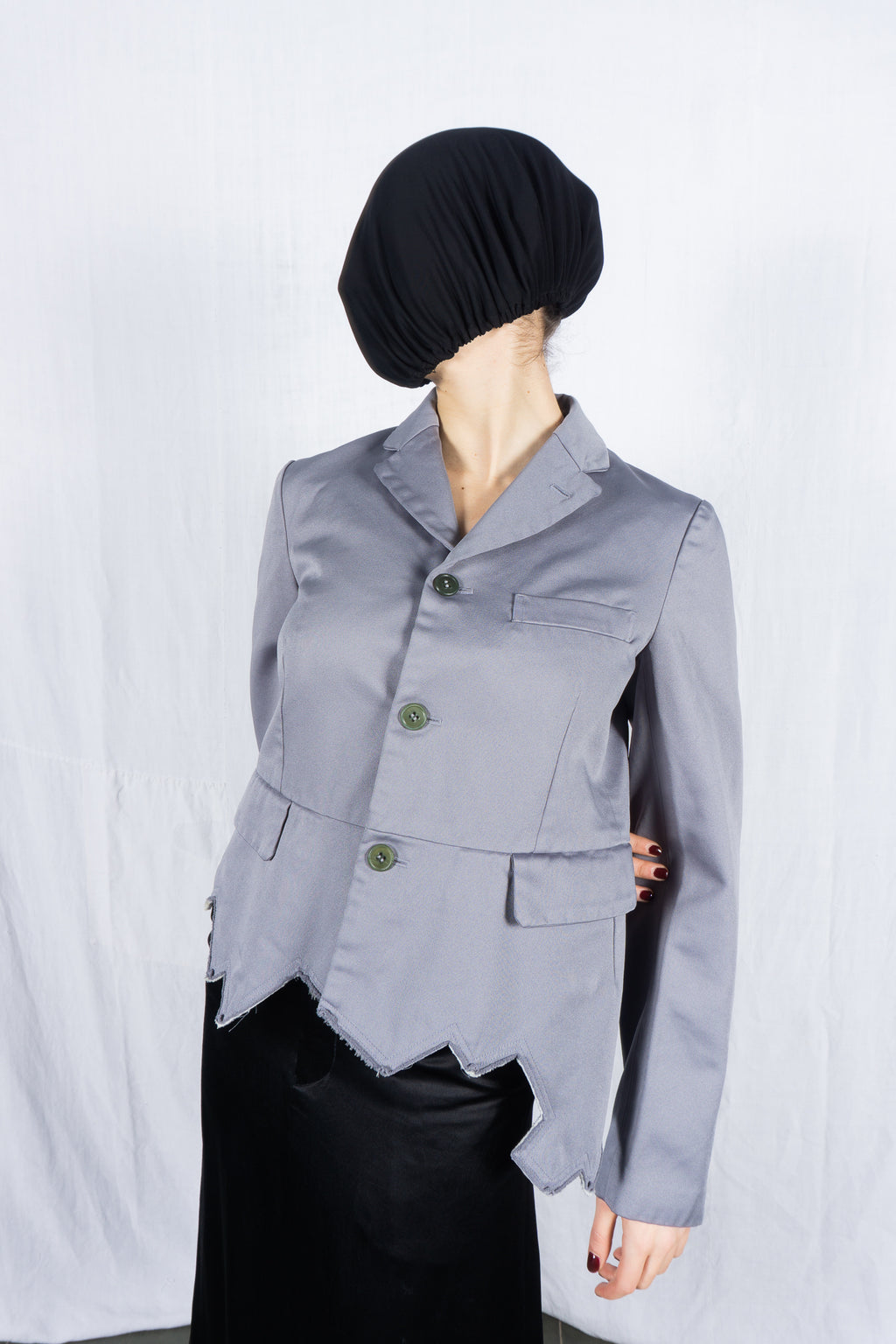 Comme des Garçons S/S 2018 destroyed jacket – front view | Recente Studio