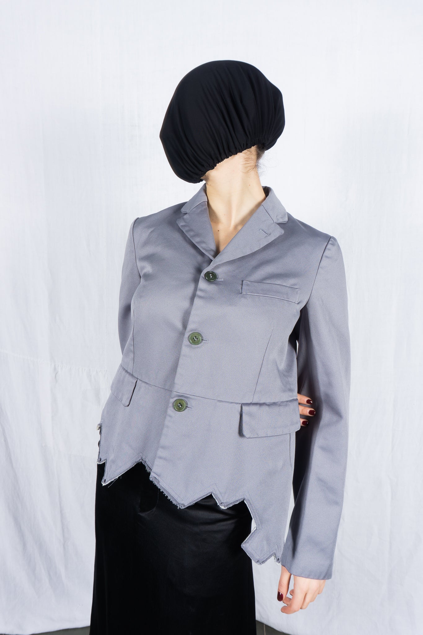 Comme des Garçons S/S 2018 destroyed jacket – front view | Recente Studio