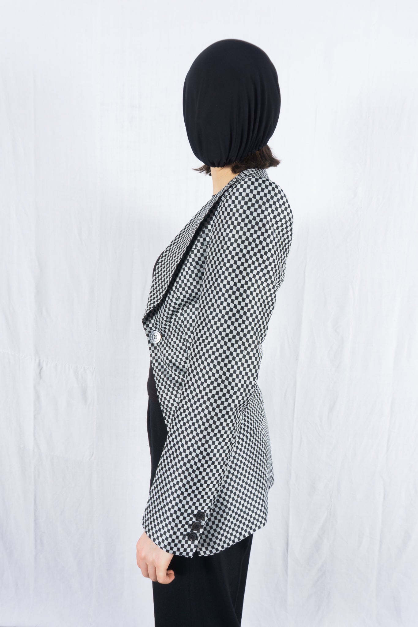 Junya Watanabe SS10 checkered jacket – collar detail | Recente Studio