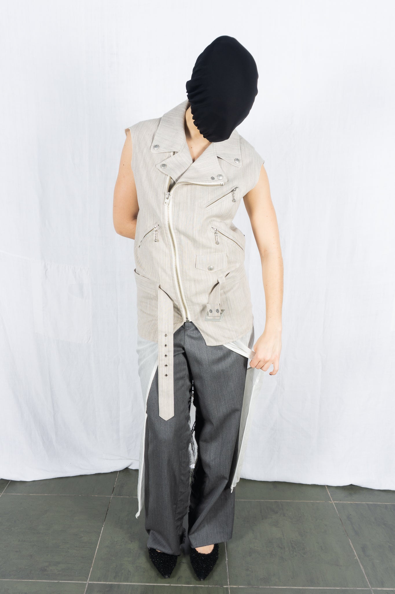 Junya Watanabe Comme des Garçons S/S 2021 biker vest dress – side view | Recente Studio