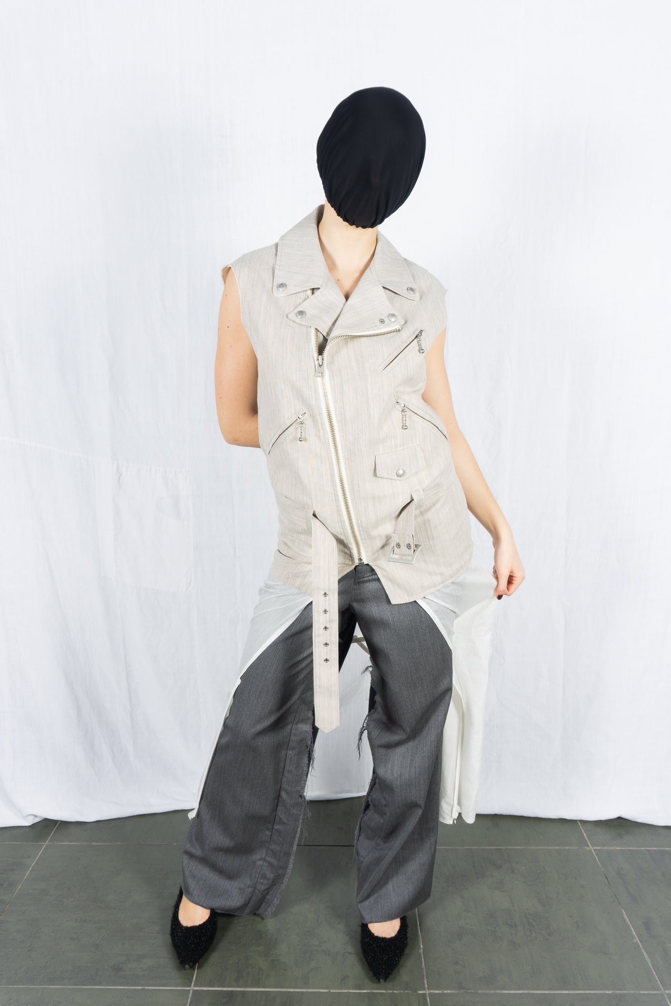 Junya Watanabe Comme des Garçons S/S 2021 biker vest dress – back view | Recente Studio