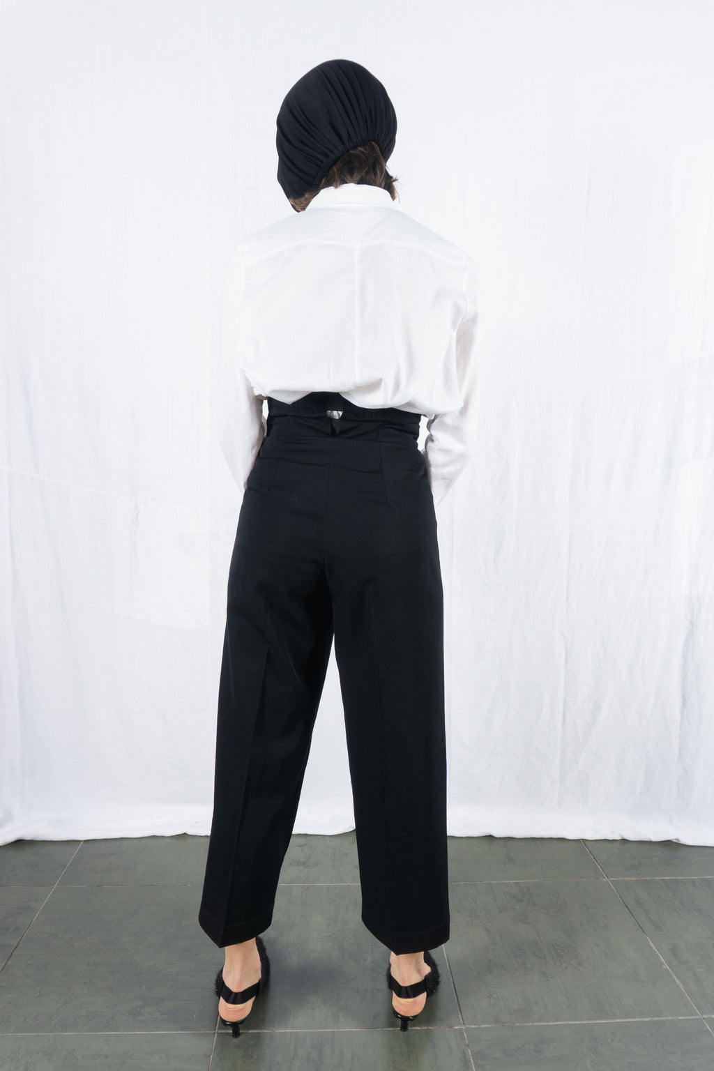 Comme des Garçons AW88 office pants – side view | Recente Studio