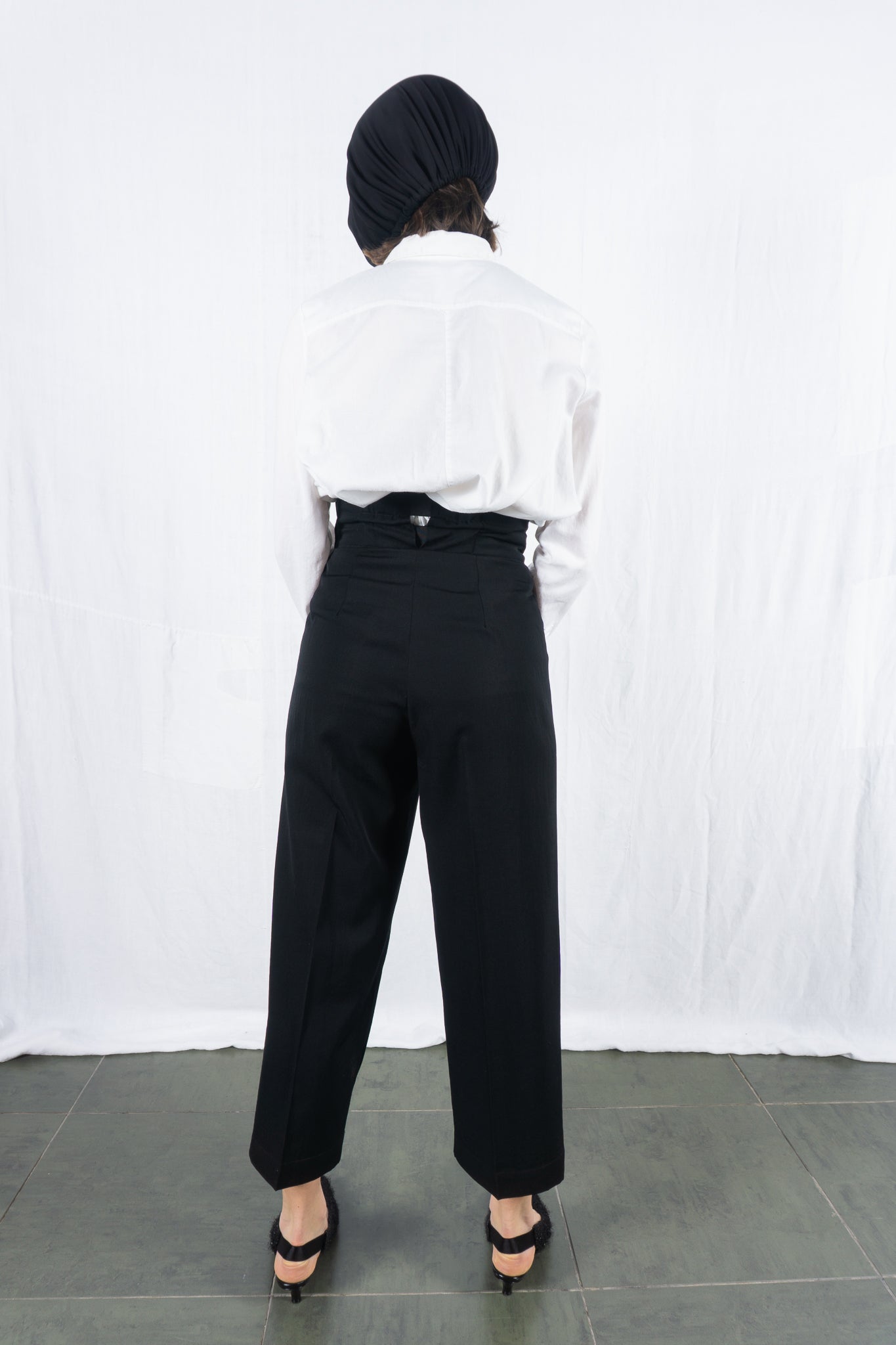 Comme des Garçons AW88 office pants – side view | Recente Studio