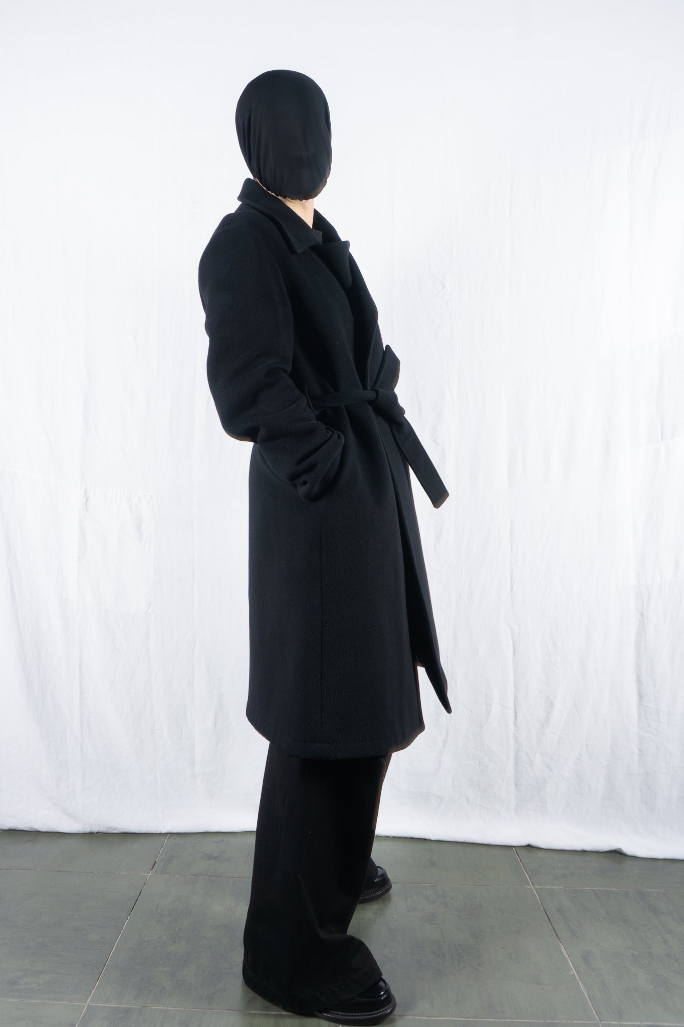 Masakï Matsushïma Couturier 2000s wool cashmere overcoat – collar detail | Recente Studio