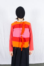 tricot Comme des Garçons AW02 patchwork cardigan – back view | Recente Studio