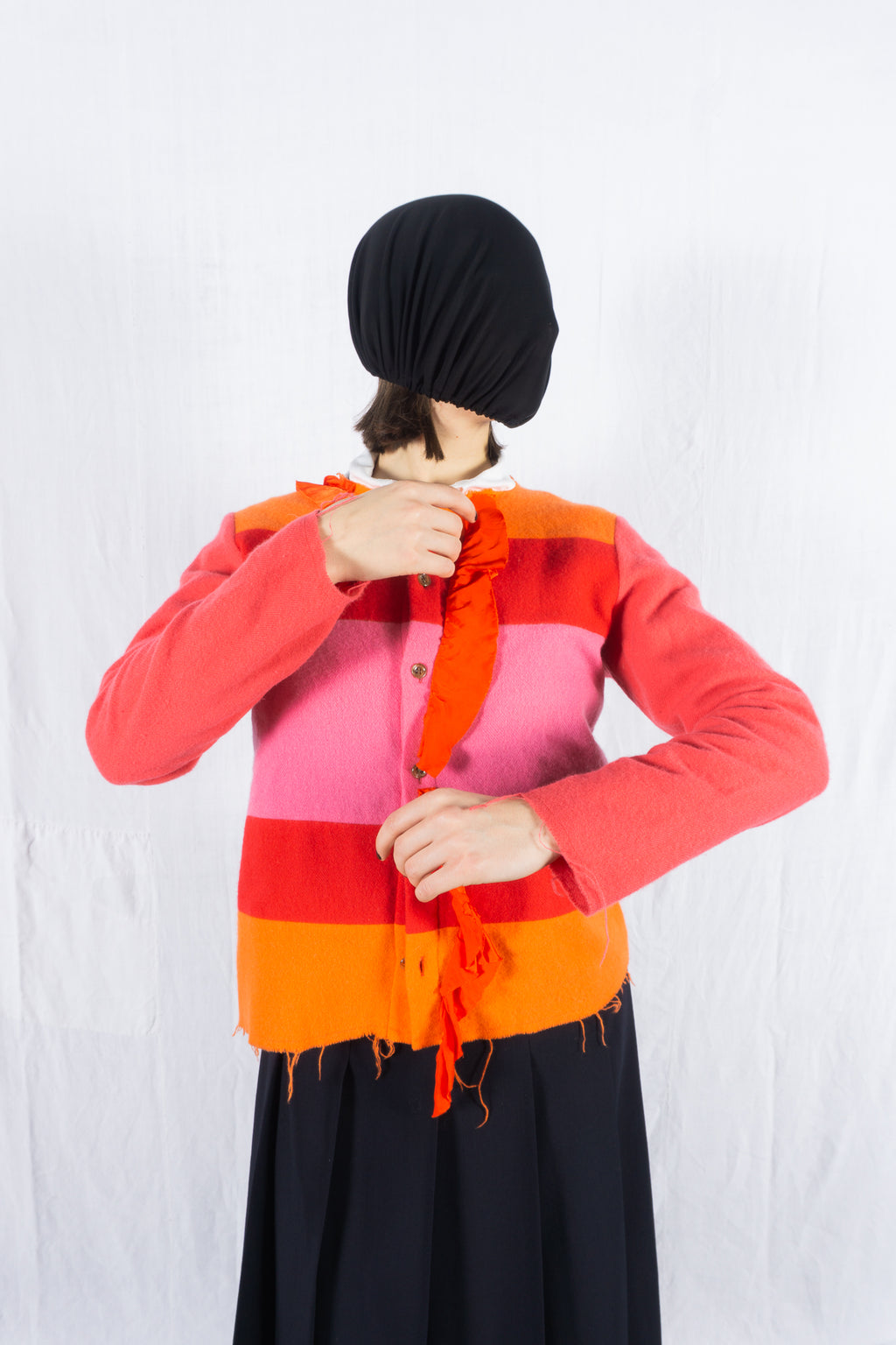 tricot Comme des Garçons A/W 2002 patchwork cardigan – open view | Recente Studio