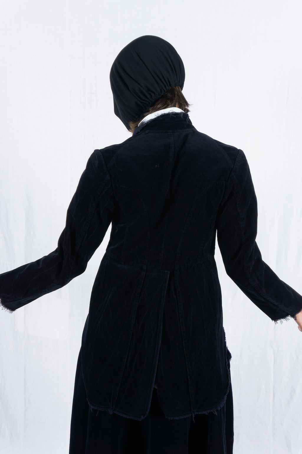 Comme des Garçons SS04 deconstructed velvet suit – skirt detail | Recente Studio