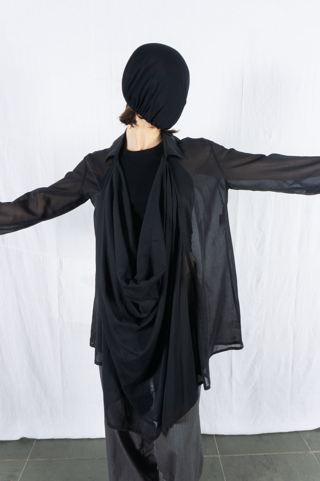 Yohji Yamamoto S/S 1996 sheer blouse – front view | Recente Studio
