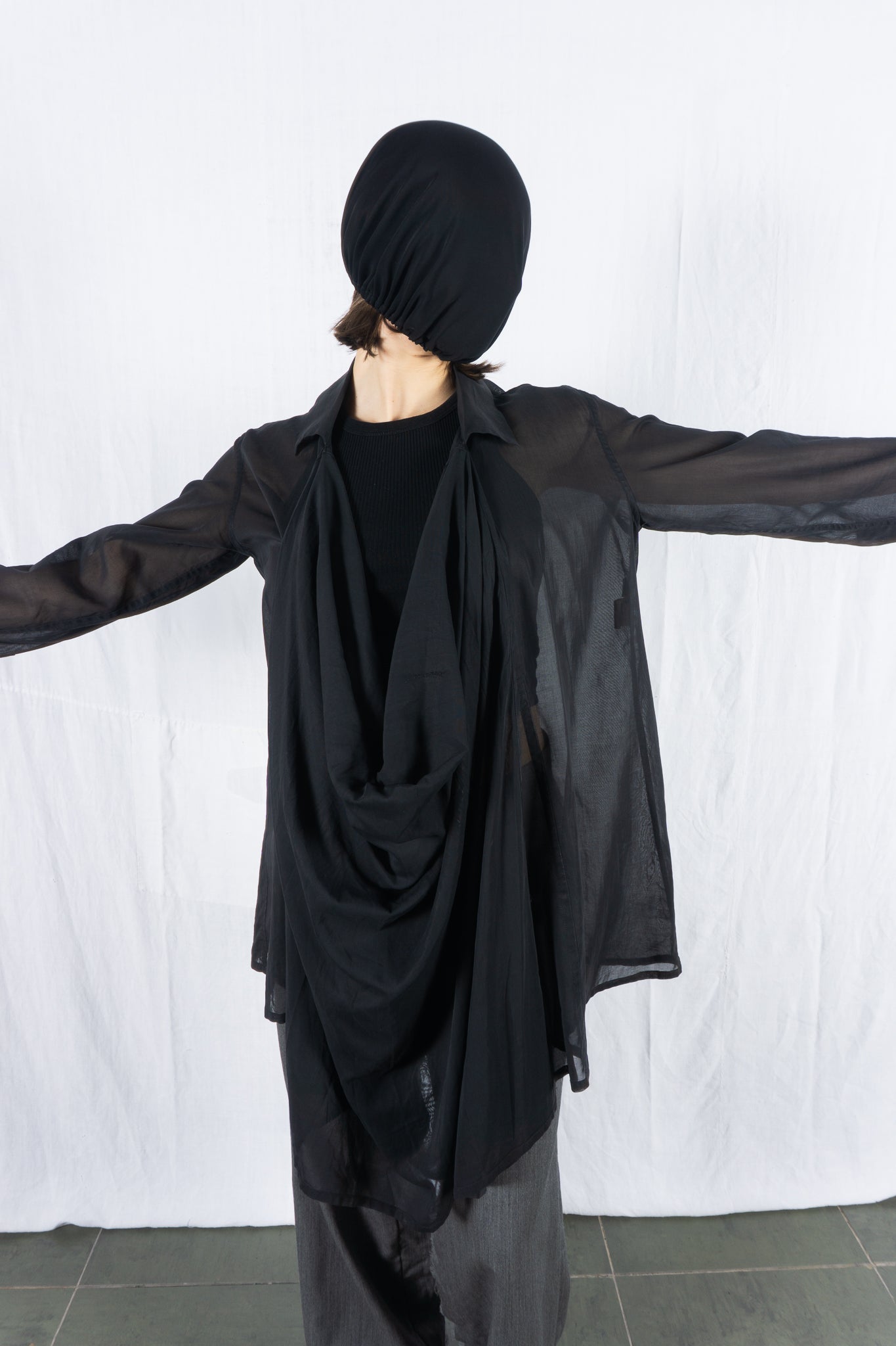 Yohji Yamamoto S/S 1996 sheer blouse – front view | Recente Studio