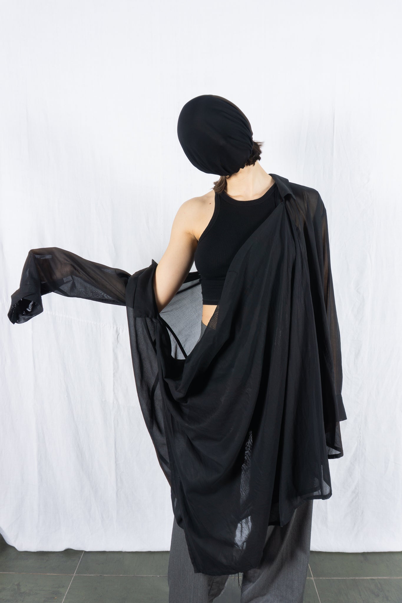 Yohji Yamamoto S/S 1996 sheer blouse – side view | Recente Studio