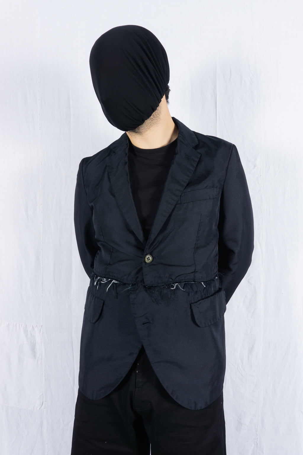 Comme des Garçons Homme Deux SS20 deconstructed jacket – collar detail | Recente Studio
