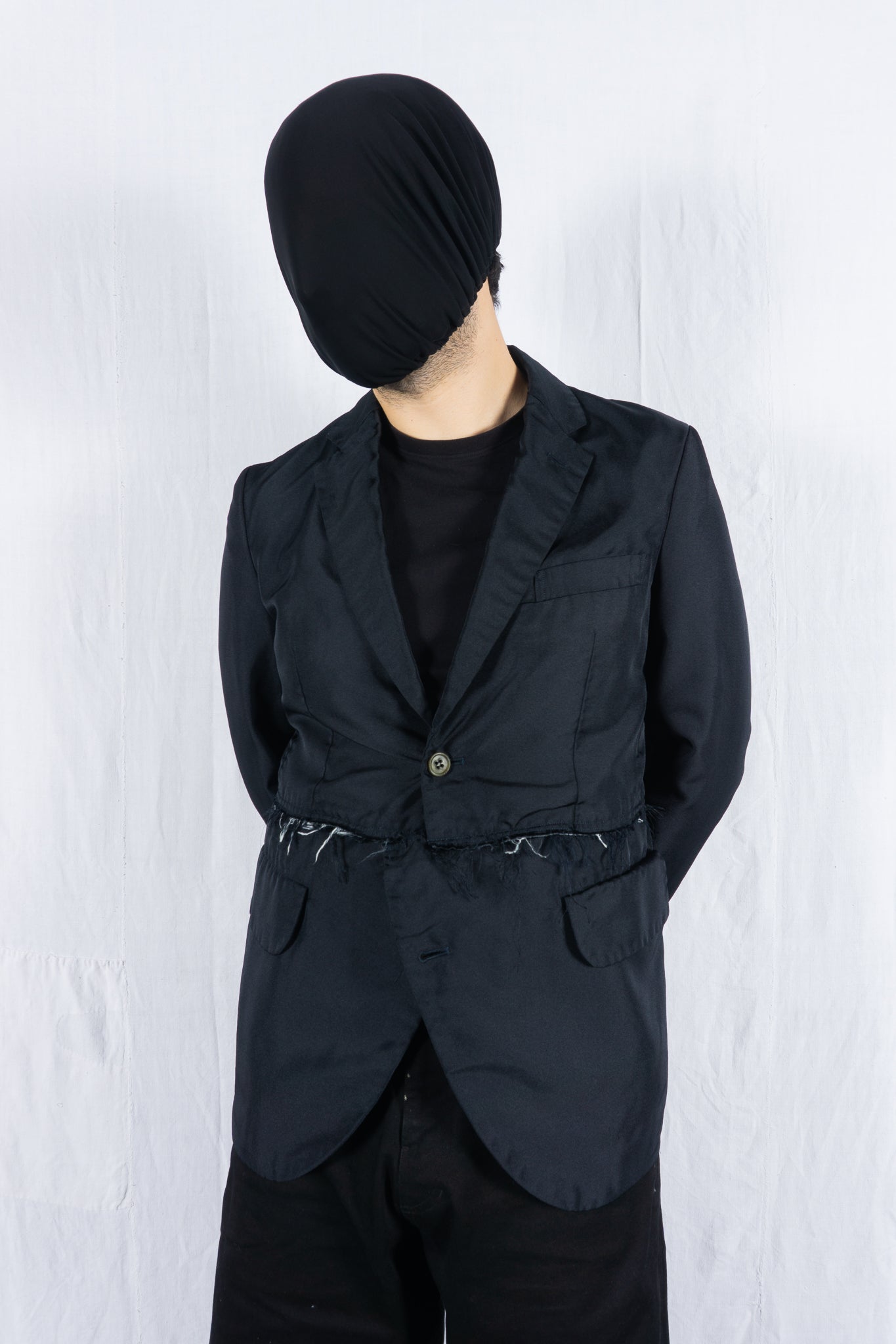 Comme des Garçons Homme Deux SS20 deconstructed jacket – collar detail | Recente Studio