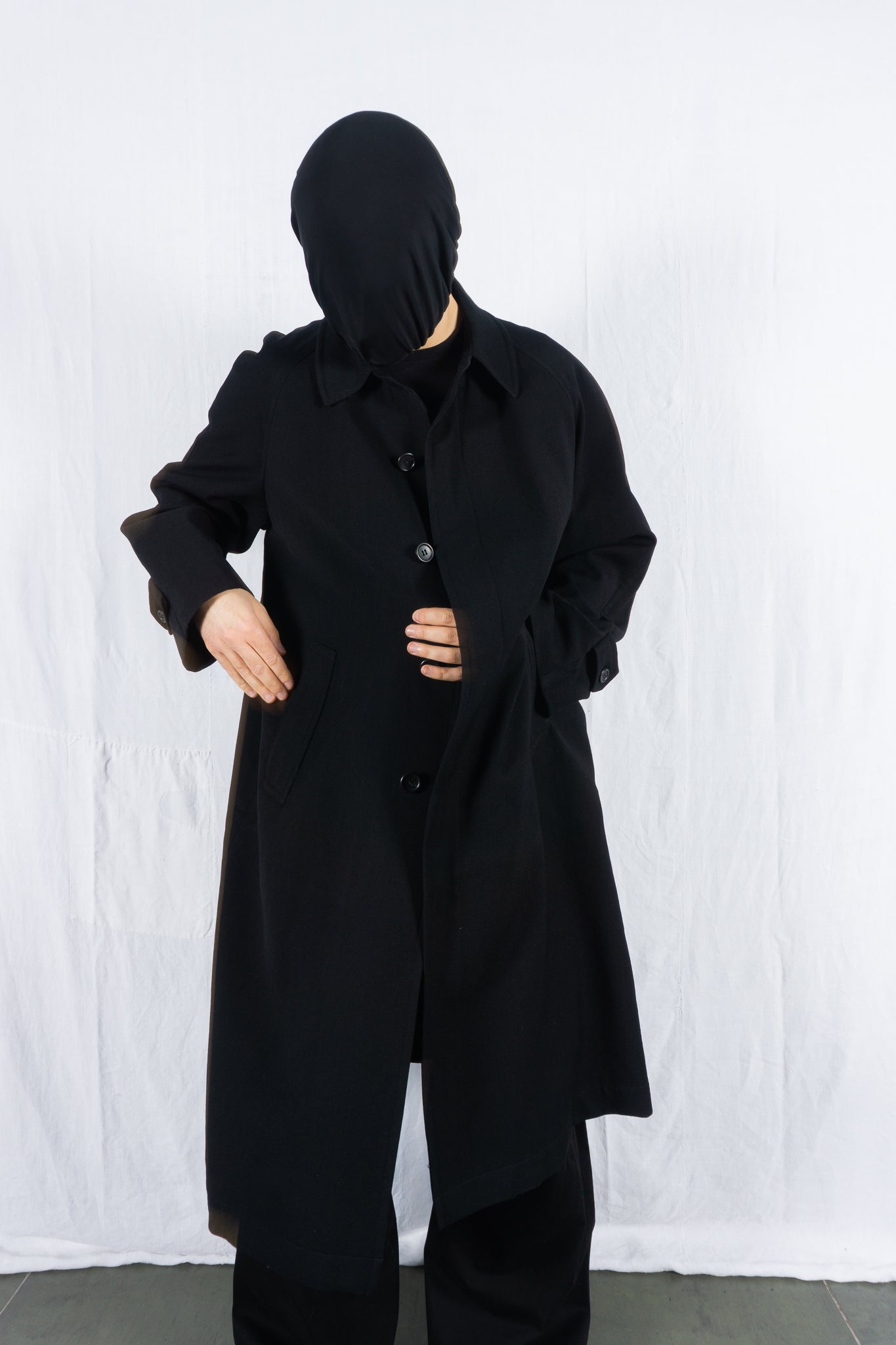 Yohji Yamamoto d’URBAN A.A.R. 1990s long coat – front view | Recente Studio