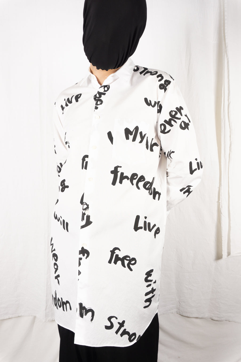 Comme des Garçons Homme Plus A/W 2021 Willie Cole shirt white – back view | Recente Studio