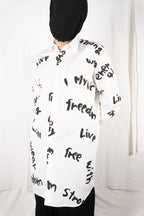 Comme des Garçons Homme Plus A/W 2021 Willie Cole shirt white – back view | Recente Studio
