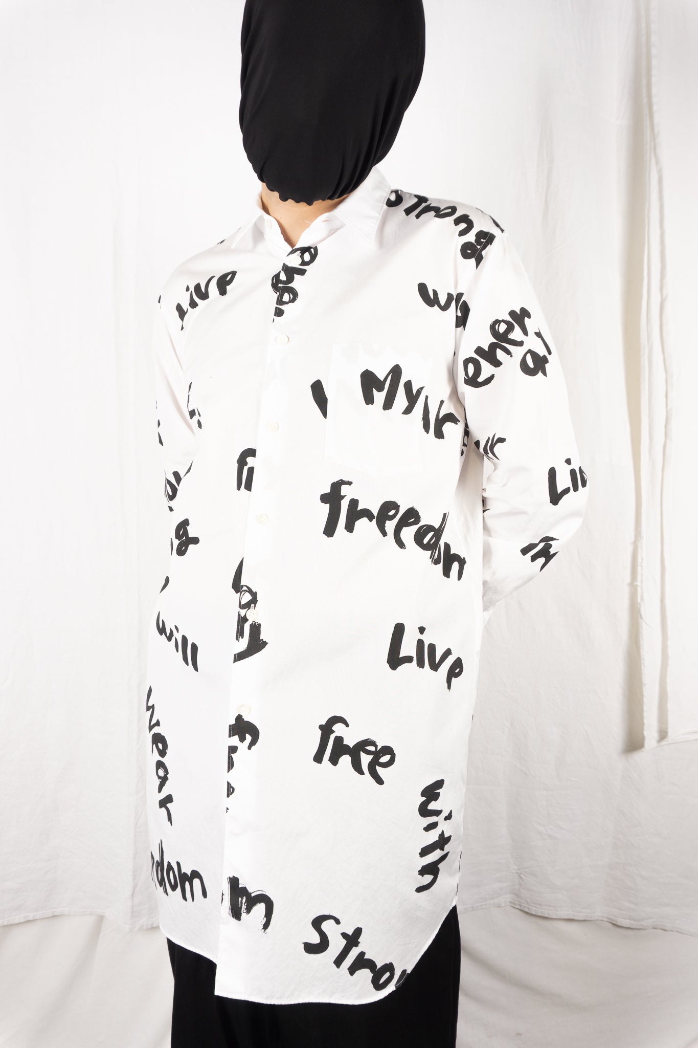 Comme des Garçons Homme Plus A/W 2021 Willie Cole shirt white – back view | Recente Studio