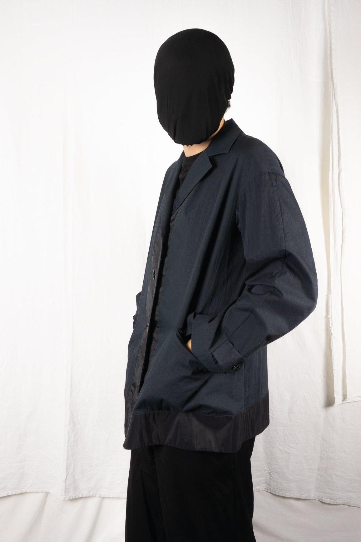 Issey Miyake Permanente 1990s work jacket – side view | Recente Studio
