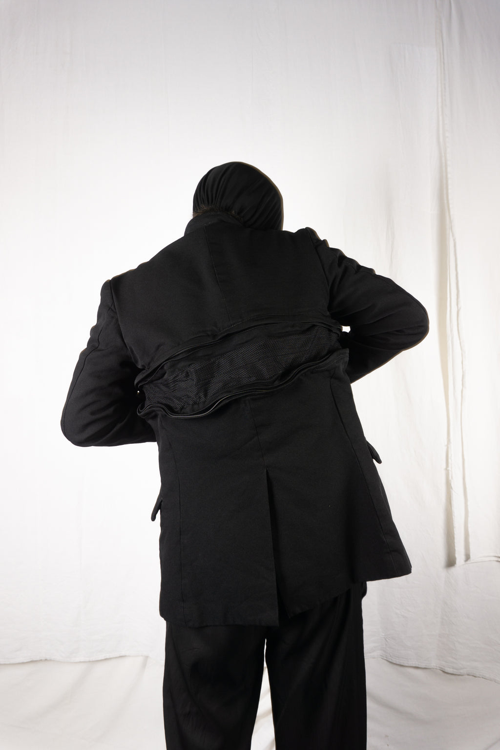 Comme des Garçons Homme Plus A/W 2005 horizontal zip jacket – side view | Recente Studio