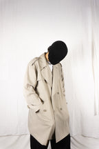 I.S. Issey Miyake Sport 1980s oversize trench coat beige – side view | Recente Studio