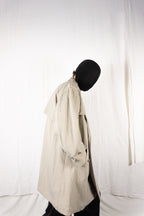 I.S. Issey Miyake Sport 1980s oversize trench coat beige – close-up | Recente Studio