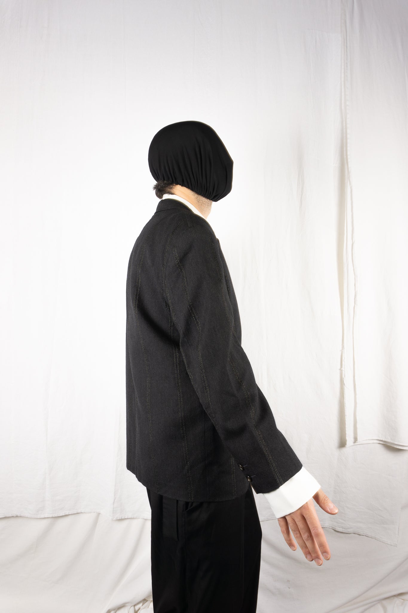 Comme des Garçons Homme Plus AW85 oversize jacket – collar detail | Recente Studio