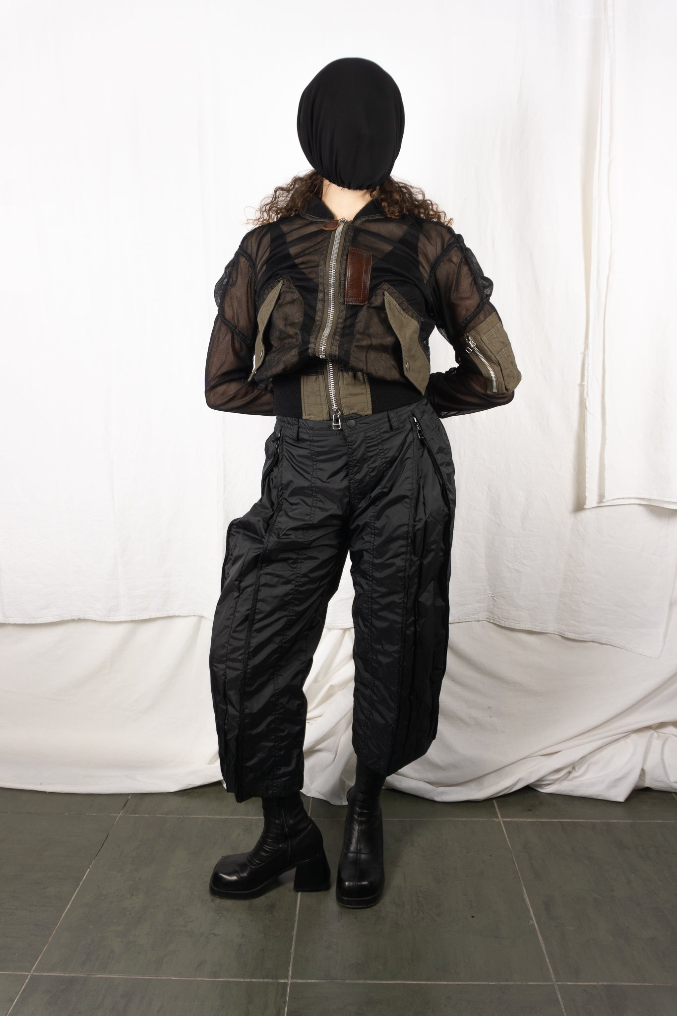 Issey Miyake 2000s parachute pants – side view | Recente Studio