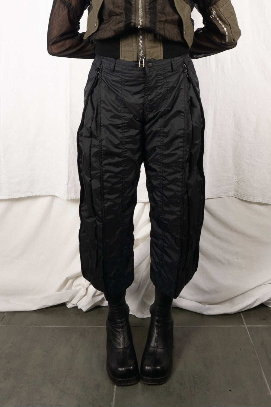 Issey Miyake 2000s parachute pants – front view | Recente Studio