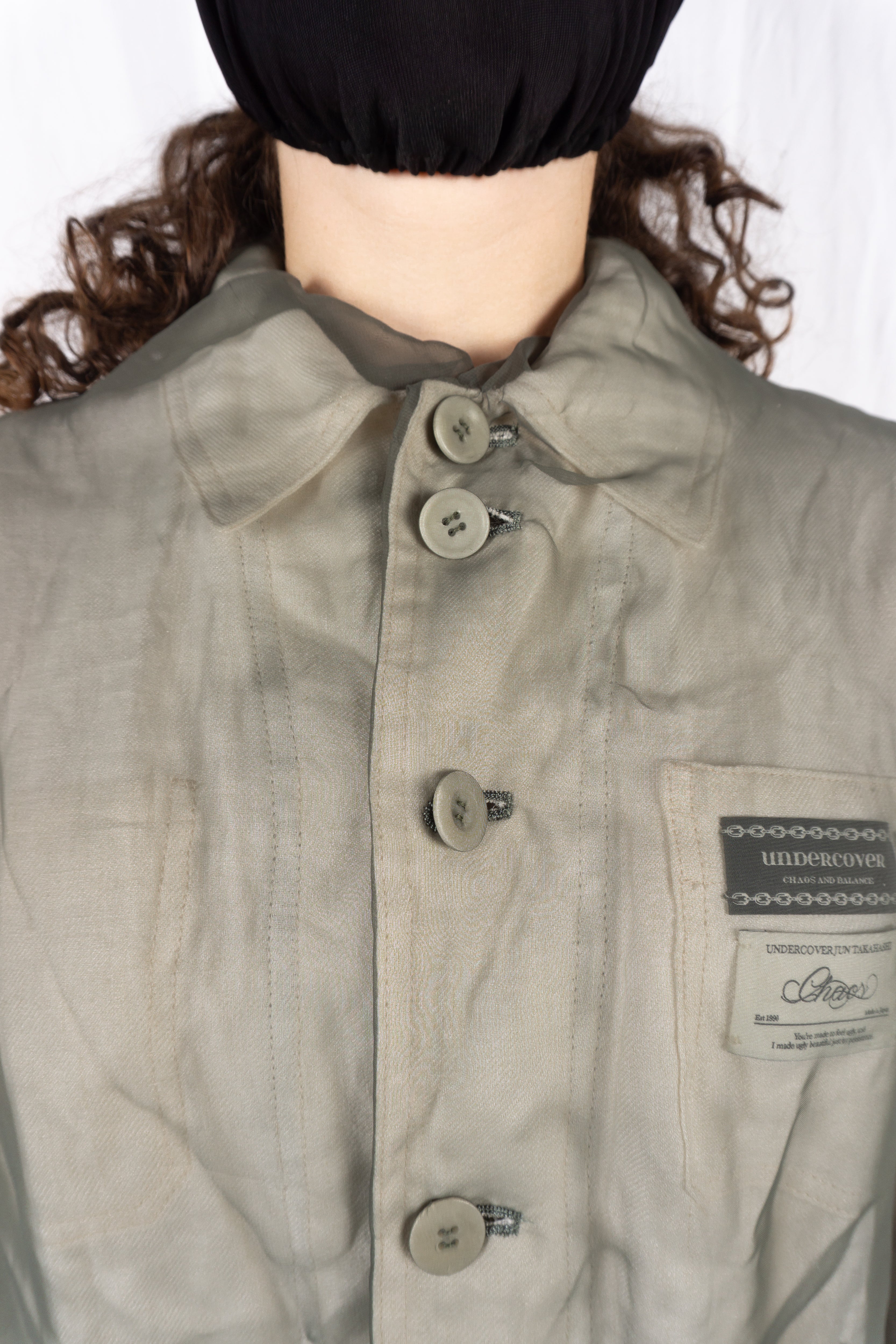Undercover S/S 2024 transparent crop jacket – open front | Recente Studio