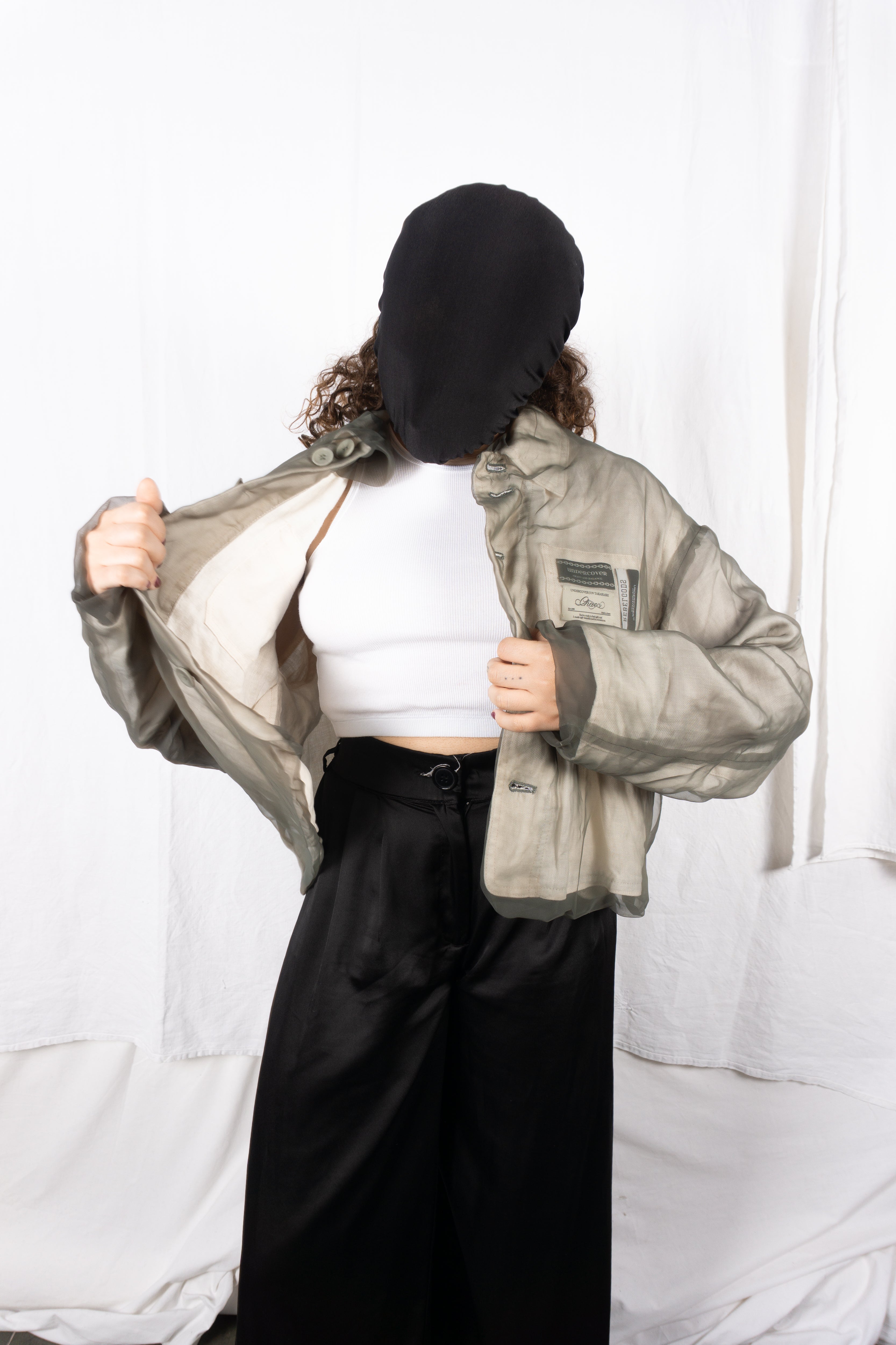 Undercover SS24 transparent crop jacket – back view | Recente Studio