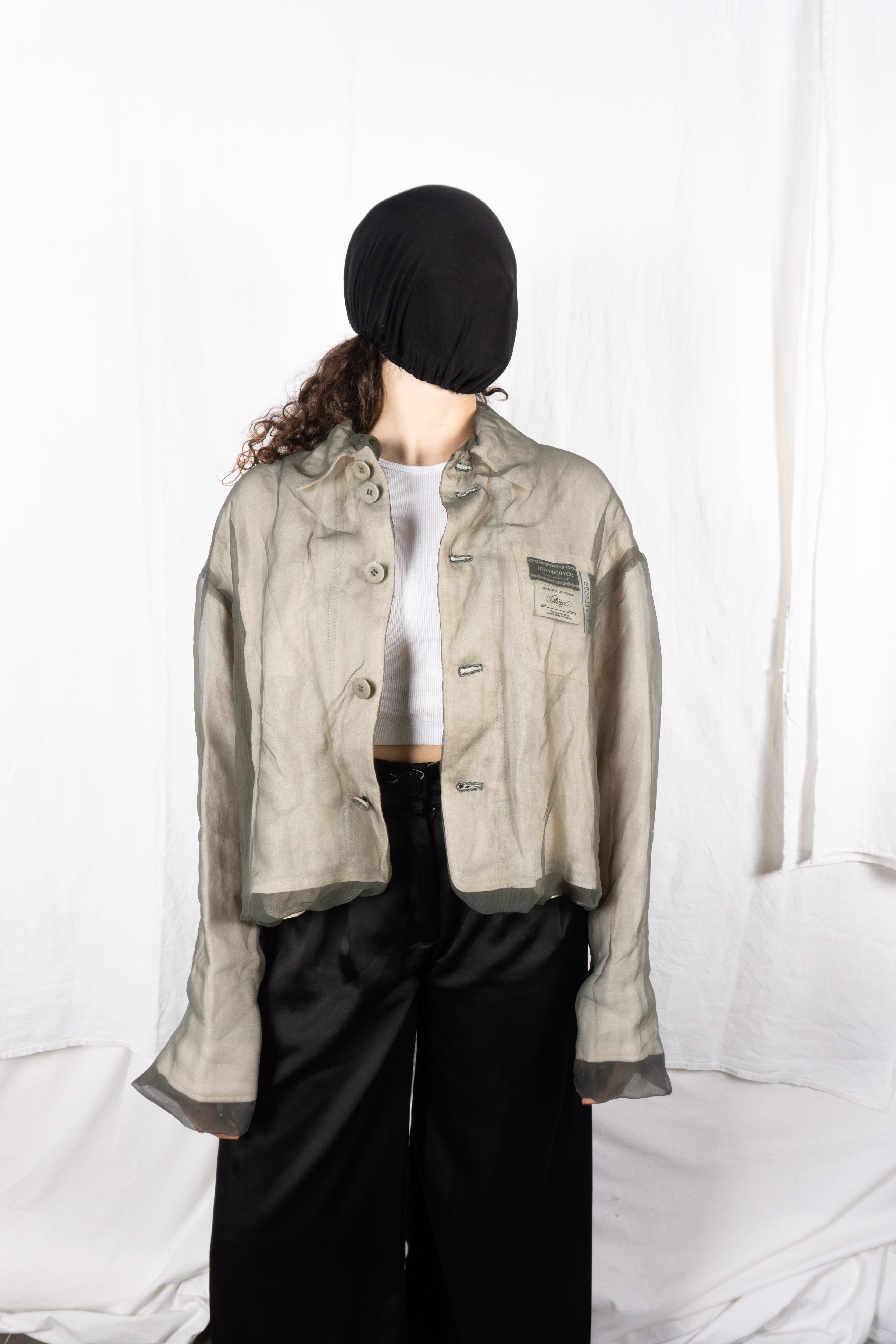 Undercover S/S 2024 transparent crop jacket – side view | Recente Studio